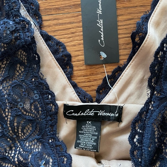 NWT Candalite Navy Sequin Babydoll Mesh Maxi Dress 1X Whimsigoth Prom Formal - Picture 3 of 7